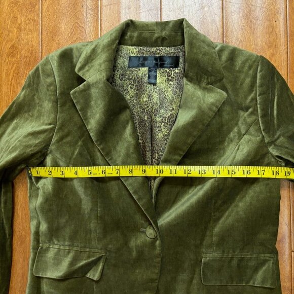 apostrophe luxury is a state of mind Green Velvet Blazer Lace 12P Corporate Goth - Picture 8 of 16